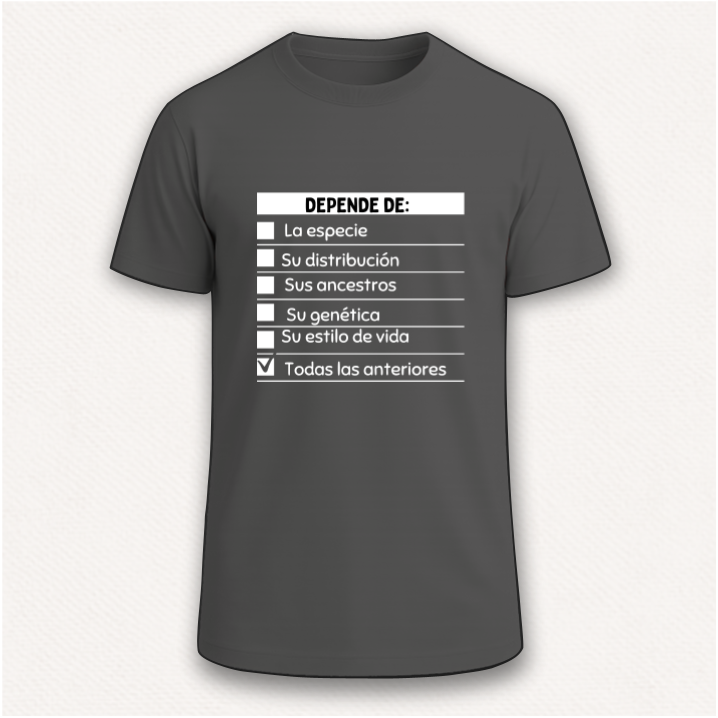 Depende de ... Camiseta Pregúntale al Biólogo