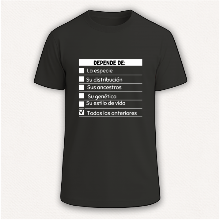 Depende de ... Camiseta Pregúntale al Biólogo